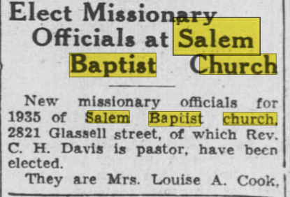Elect Missionary Officials at Salem Baptist Church (part 1)
